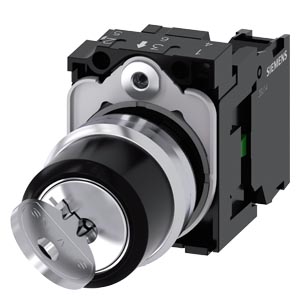 Ronıs Key-operated Switch, 22 Mm, Round, Metal, Shiny, Lock Number Sb30, With 2 Keys, 2 Switch Positions O-ı, Latching, Actuating Angle 90°, 10:30h/13:30h, Key Removal O+ı, With Holder, 1 No, Screw Te