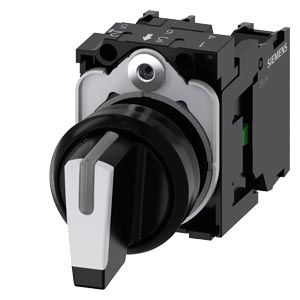 Selector Switch, İlluminable, 22 Mm, Round, Plastic, White, Selector Switch, Short, 3 Switch Positions I-o-ıı, Latching, 10:30h/12h/13:30h, With Holder, 1 No, 1 No, Screw Terminal