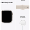 Apple Watch Seri 7 Gps, 41MM Beyaz Alüminyum Kasa ve Beyaz Spor Kordon