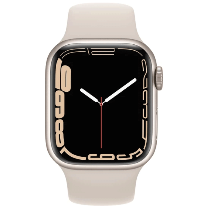 Apple Watch Seri 7 Gps, 41MM Beyaz Alüminyum Kasa ve Beyaz Spor Kordon