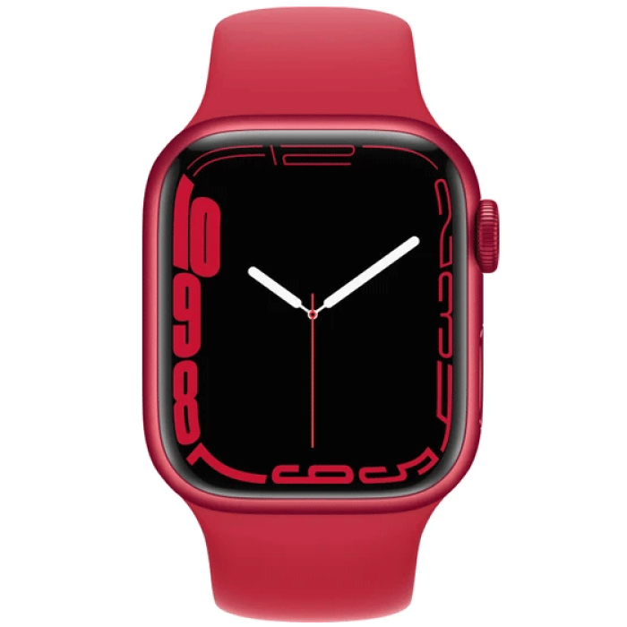 Apple Watch Seri 7 Gps, 41MM Kırmızı Alüminyum Kasa ve Kırmızı Spor Kordon