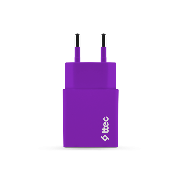 ttec SmartCharger 2.1A Seyahat Şarj Aleti + Type-C Kablo Mor