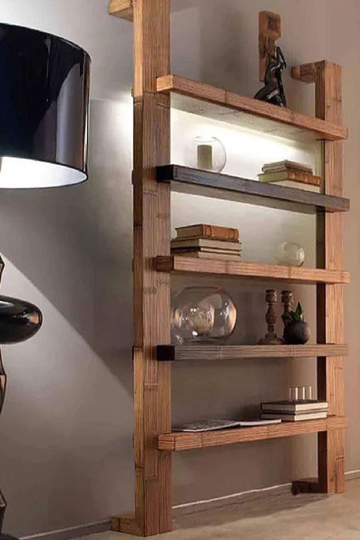 Enjoy Life Ahşap Masif 5 Katlı Raf Kitaplık Duvar Rafı Duvara Monte ...