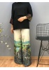 MİMYA MANZARA DESENLİ BOL KESİM PANTOLON