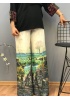 MİMYA MANZARA DESENLİ BOL KESİM PANTOLON
