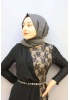 LE QUEEN KADIN FÜPÜR DETAYLI KEMERLİ ABİYE ELBİSE
