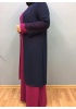SAFİR KADIN YAKASI BONCUK DETAYLI ELBİSE