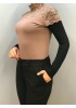 ON FASİHON KADIN DANTEL DETAYLI BOĞAZLI KISA KOLLU BODY