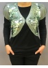 ON FASHİON KADIN PUL DETAYLI BLUZ BOLERO
