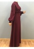 YENİ ÇINAR ÖZKAN KADIN KREP TAŞ DETAYLI ELBİSE 2629