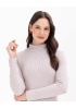 YENİ SEÇİL KADIN YARIM BALIKÇI YAKALI MİDİ BOY FİTİLLİ ÖRME ELBİSE 11231204001019