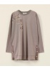 YENİ SEÇİL KADIN büyük beden nakışlı yırtmaç detaylı sweatshirt 10002422314007