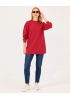 YENİ SEÇİL KADIN düğme detaylı yuvarlak yaka sweatshirt 10002422311019