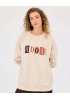 YENİ SEÇİL KADIN yazı baskılı uzun kollu sweatshirt 10002422311001