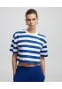 YENİ İPEKYOL KADIN Çizgili crop tişört IS1250070106