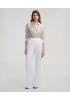 YENİ İPEKYOL KADIN Çift metal tokalı wide leg fit pantolon IS1250003220