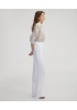 YENİ İPEKYOL KADIN Çift metal tokalı wide leg fit pantolon IS1250003220