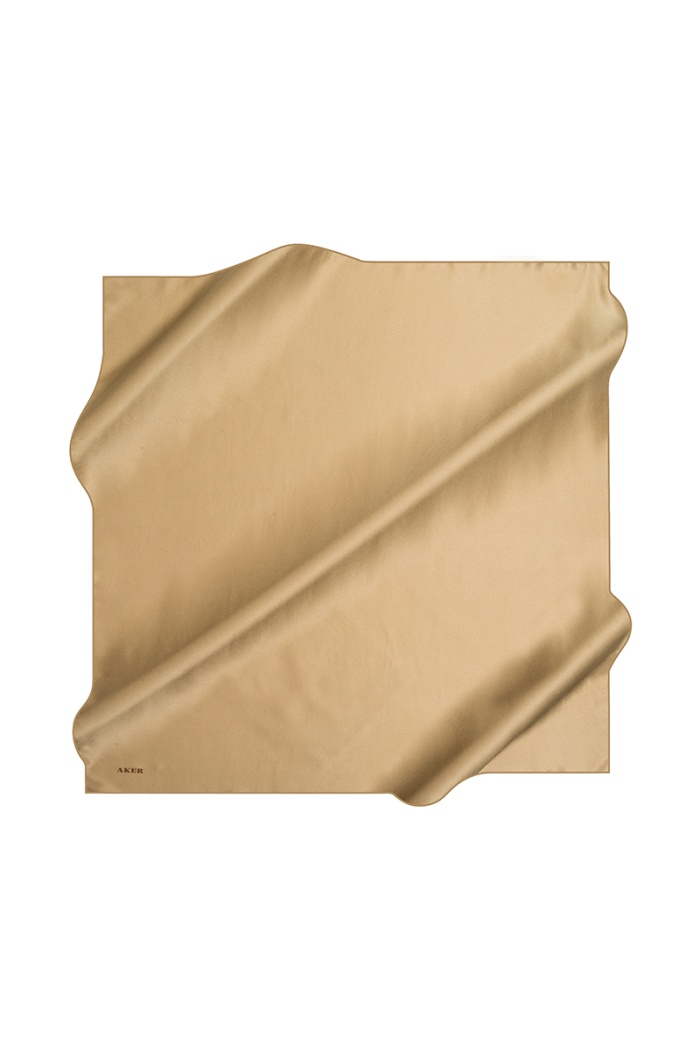 Aker Düz Taşlanmış İpek Krep Saten Eşarp 90X90