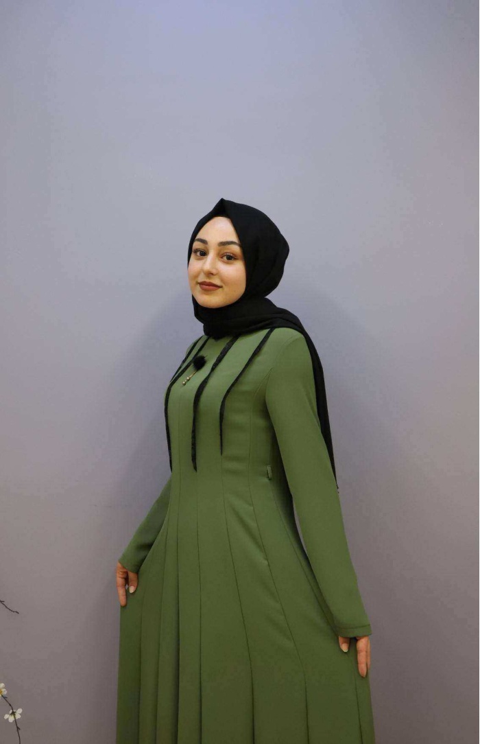 ÇINAR ÖZKAN KADIN TÜL ŞERİT DETAYLI ELBİSE
