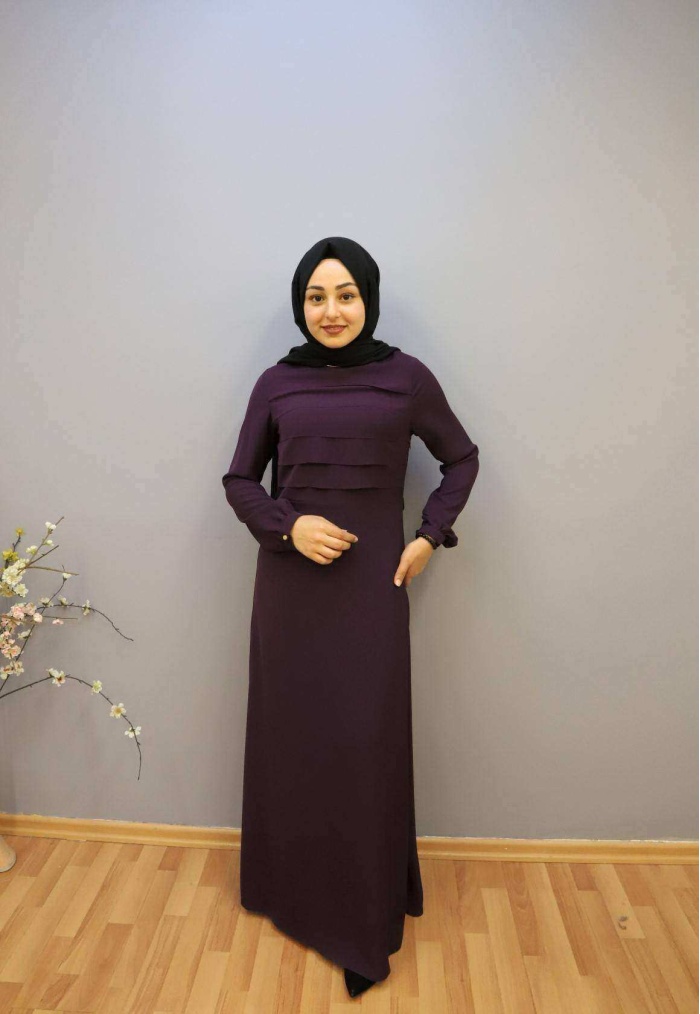 ÇINAR ÖZKAN KADIN ŞERİT GEÇİŞLİ ELBİSE