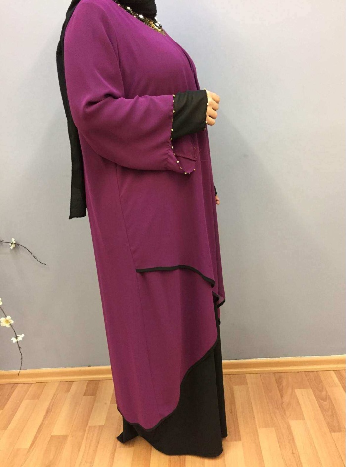 SAFİR KADIN TAŞ İŞLEMELİ ASİMETRİK KESİM ELBİSE