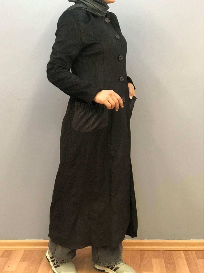 AHSEN KADIN CEBİ DERİ DETAYLI KAPİŞONLU PARDESÜ