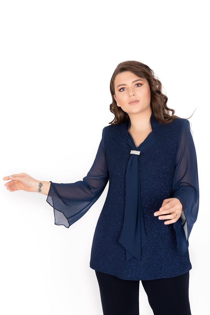 LORELLE KADIN SİM DETAYLI BÜYÜK BEDEN BLUZ