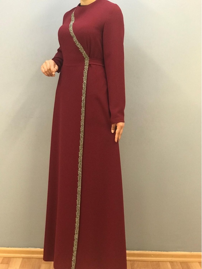 ÇINAR ÖZKAN KADIN TAŞ İŞLEMELİ YELDA ELBİSE