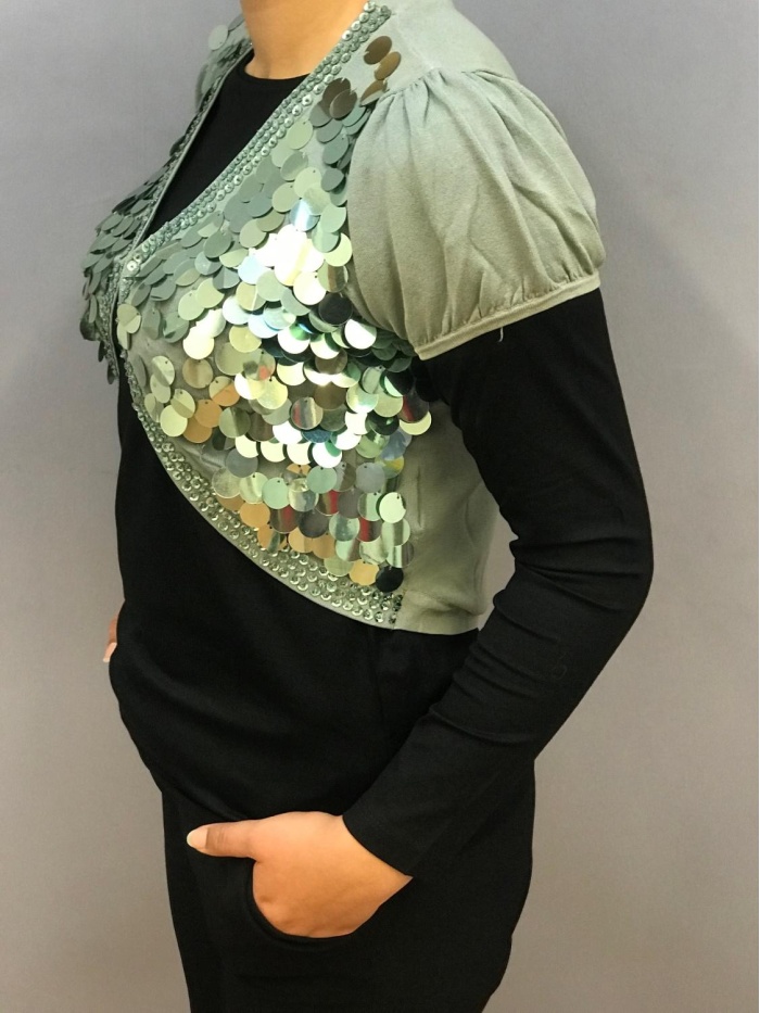 ON FASHİON KADIN PUL DETAYLI BLUZ BOLERO