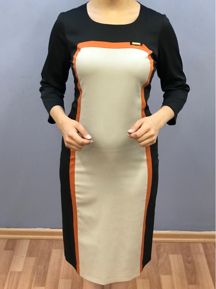 SEÇİL KADIN RENK GEÇİŞLİ ŞERİT DETAYLI ELBİSE