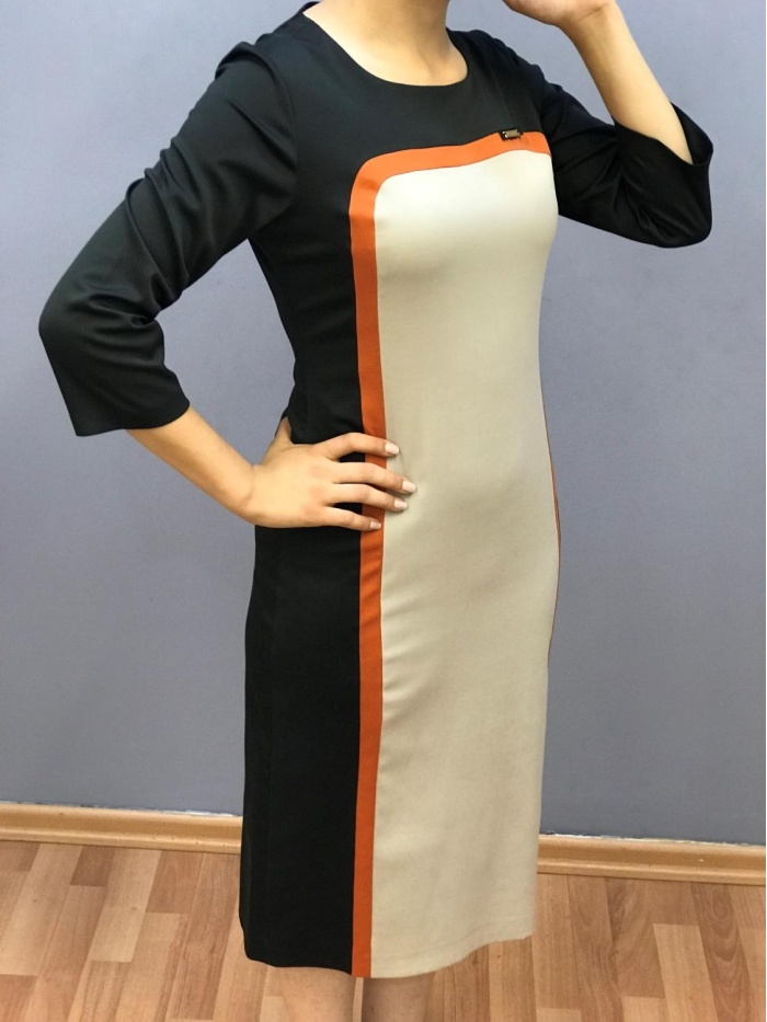 SEÇİL KADIN RENK GEÇİŞLİ ŞERİT DETAYLI ELBİSE