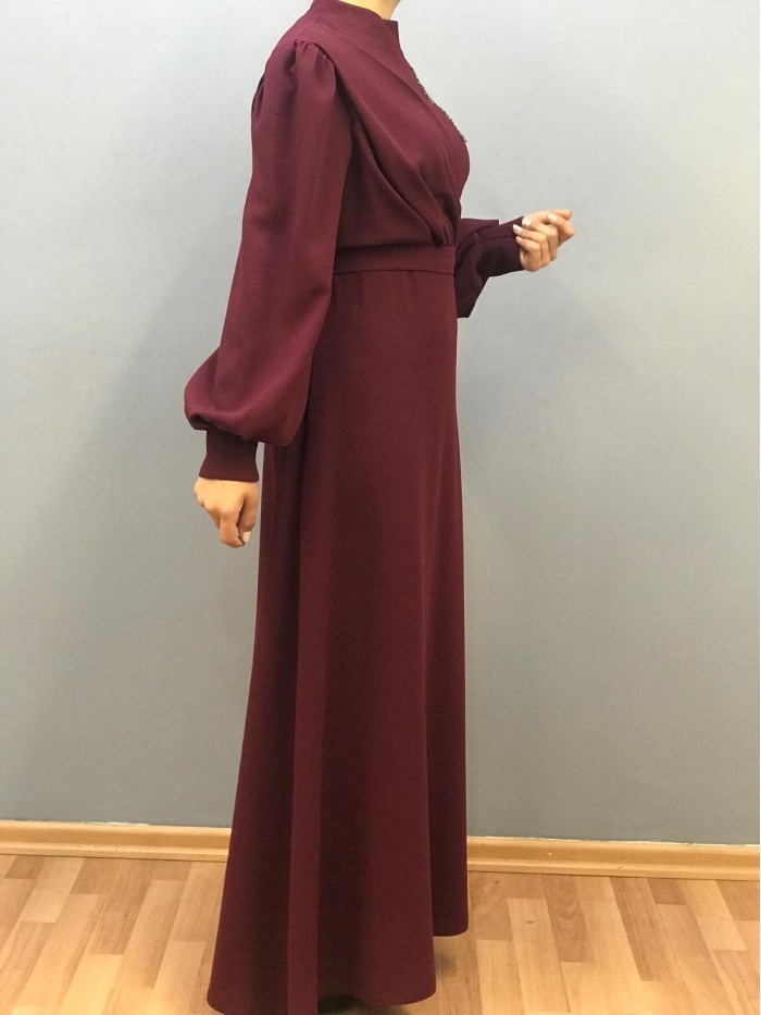 YENİ ÇINAR ÖZKAN KADIN KREP TAŞ DETAYLI ELBİSE 2629