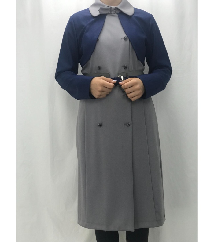 SEÇİL KADIN BOLERO GÖRÜNÜMLÜ KIŞLIK DİZ ALTI ELBİSE
