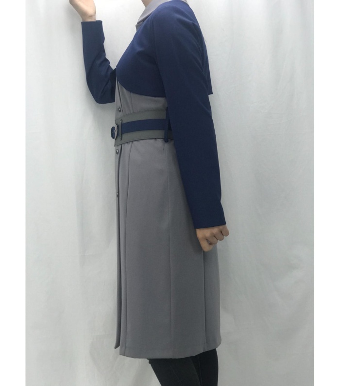 SEÇİL KADIN BOLERO GÖRÜNÜMLÜ KIŞLIK DİZ ALTI ELBİSE