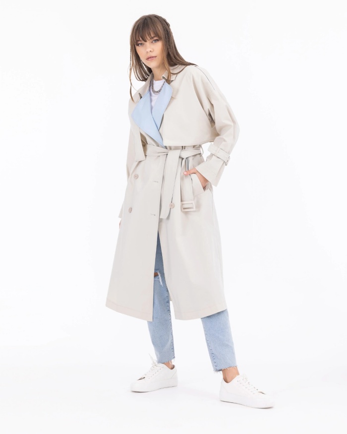 YENİ SEÇİL KADIN KEMERLİ MANŞET DETAYLI MİDİ BOY TRENÇKOT 10232204901016