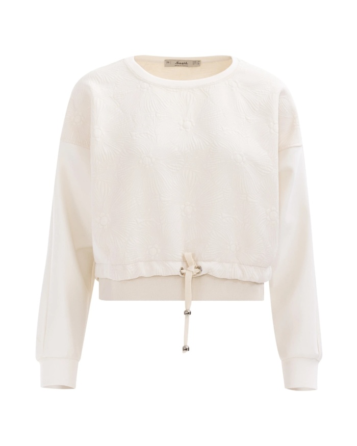 YENİ SEÇİL KADIN çiçek desen beli büzgülü sweatshirt 10002422310005