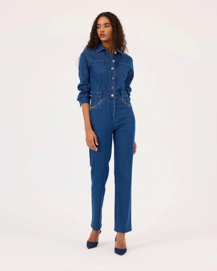 YENİ SEÇİL KADIN cepli jean tulum 10002422210003