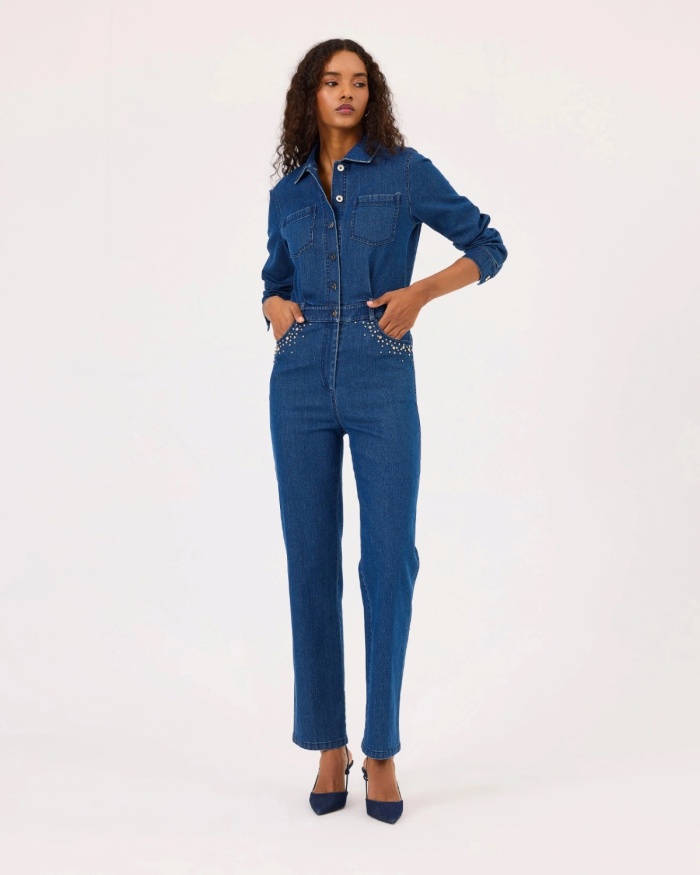 YENİ SEÇİL KADIN cepli jean tulum 10002422210003