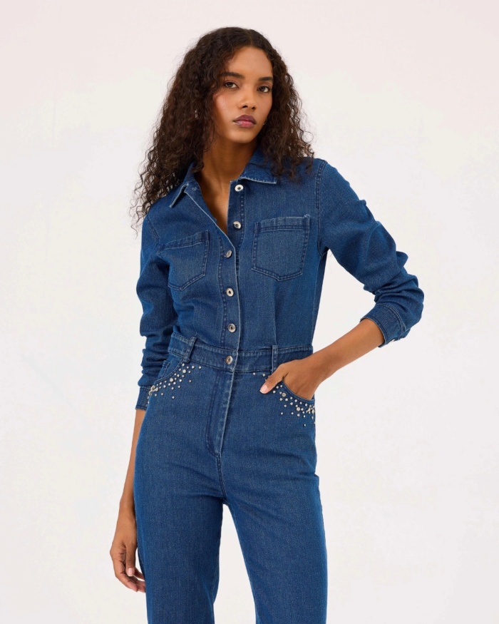 YENİ SEÇİL KADIN cepli jean tulum 10002422210003
