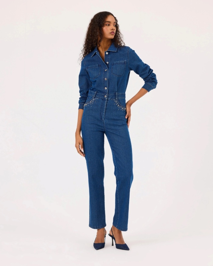 YENİ SEÇİL KADIN cepli jean tulum 10002422210003