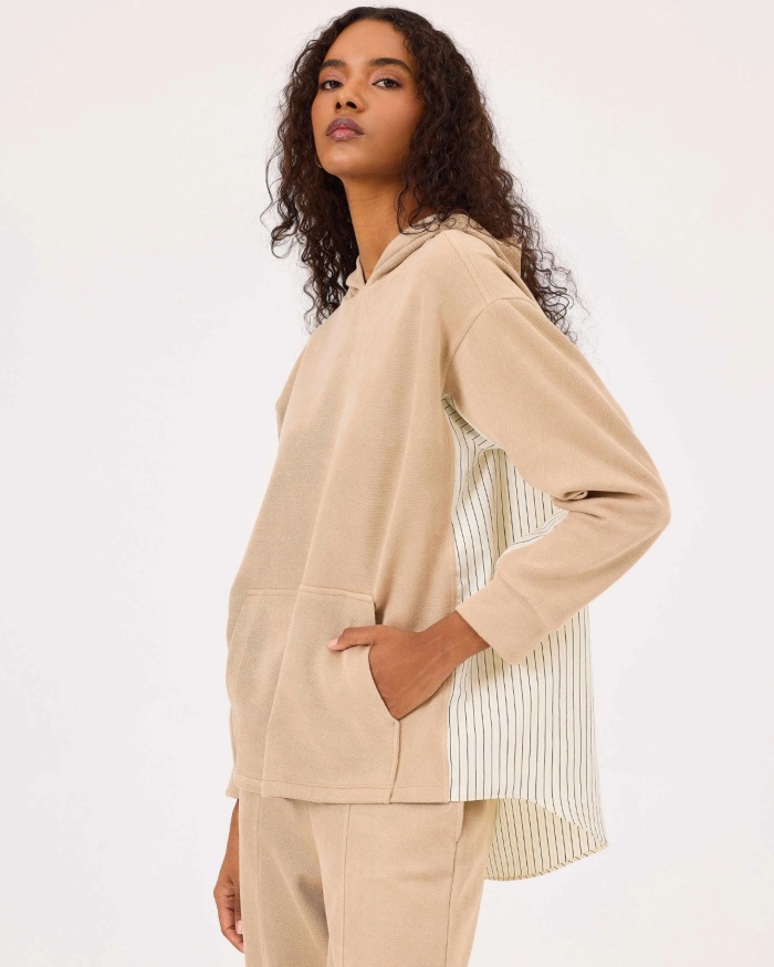 YENİ SEÇİL KADIN kapüşonlu sırt detaylı cepli sweatshirt 10002422310007