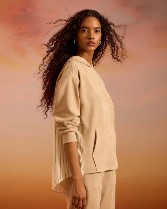 YENİ SEÇİL KADIN kapüşonlu sırt detaylı cepli sweatshirt 10002422310007