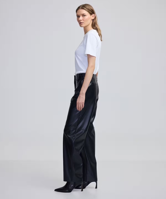 YENİ İPEKYOL KADIN Deri görünümlü straight fit pantolon IW6240003195