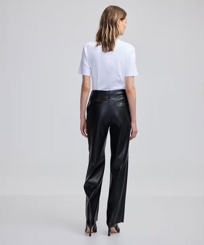 YENİ İPEKYOL KADIN Deri görünümlü straight fit pantolon IW6240003195