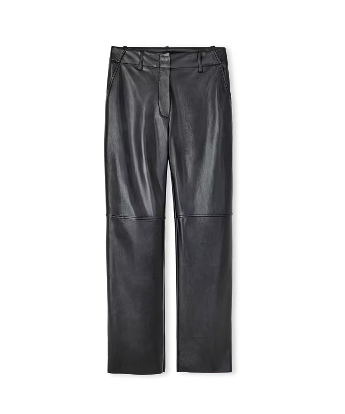YENİ İPEKYOL KADIN Deri görünümlü straight fit pantolon IW6240003195