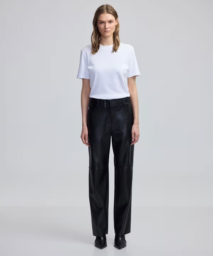 YENİ İPEKYOL KADIN Deri görünümlü straight fit pantolon IW6240003195