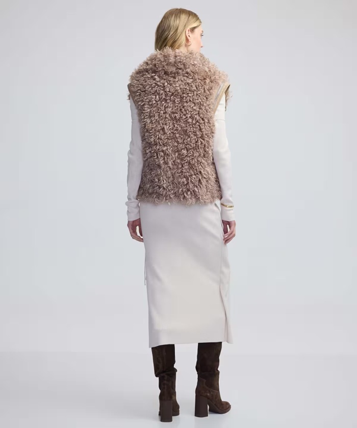 YENİ İPEKYOL KADIN Geniş yakalı shearling yelek IW6240012138