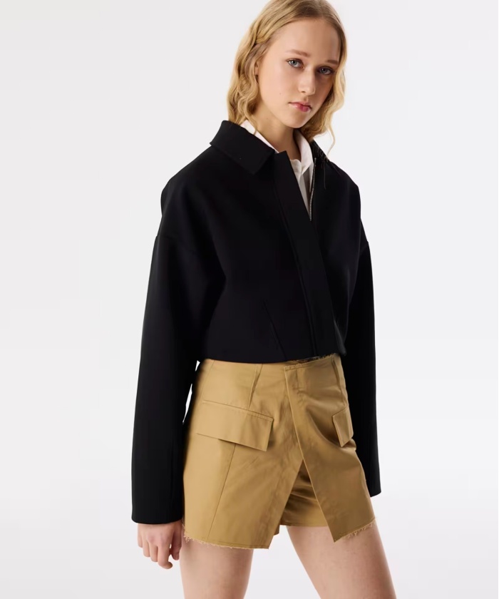 YENİ İPEKYOL TWIST KADIN CROP GÖMLEK CEKET TS1250005043