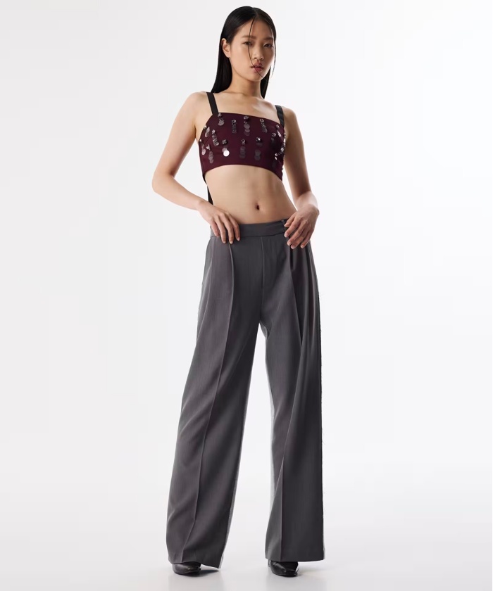 YENİ İPEKYOL TWIST KADIN KUMAŞ MIX WIDE LEG FİT PANTOLON TS1250003087