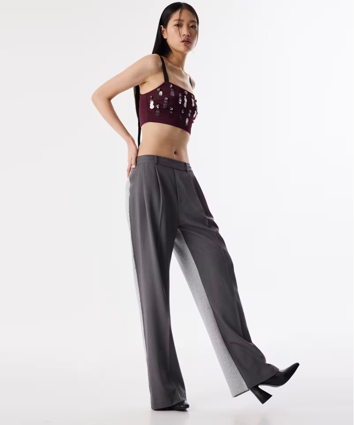 YENİ İPEKYOL TWIST KADIN KUMAŞ MIX WIDE LEG FİT PANTOLON TS1250003087